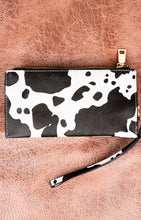 Load image into Gallery viewer, Black and White Cowprint wallet
