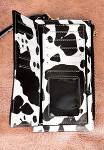 Black and White Cowprint wallet