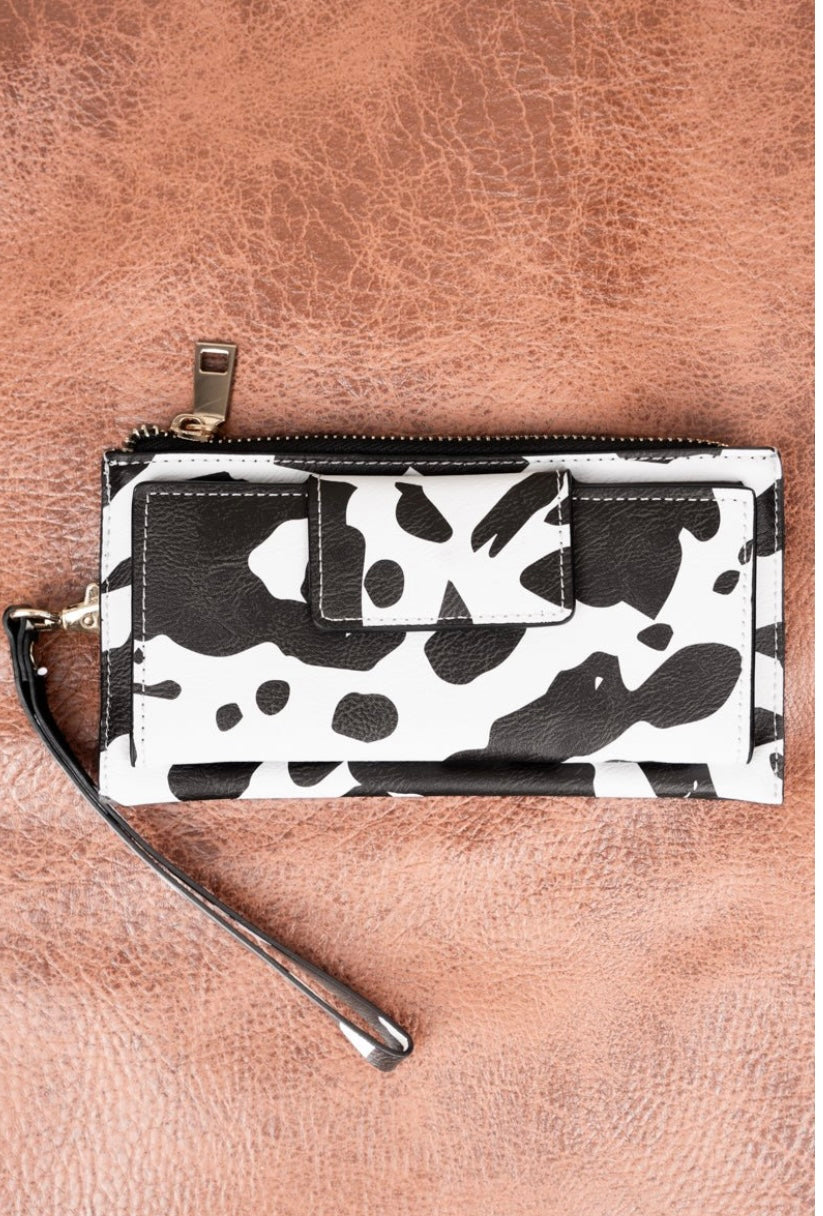 Black and White Cowprint wallet