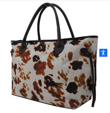 Load image into Gallery viewer, Cow print weekender bag
