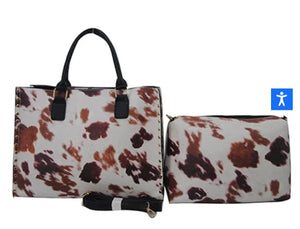 Cow Print Faux leather 2 IN 1 bag