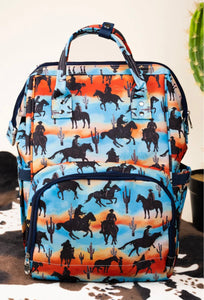 Sunset Cowboy Diaper Bag Backpack