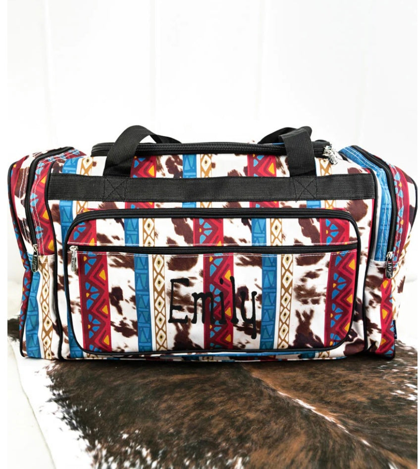 Western Cowprint Duffle Bag