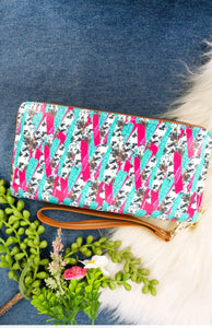 Pink and Blue Cow Wallet