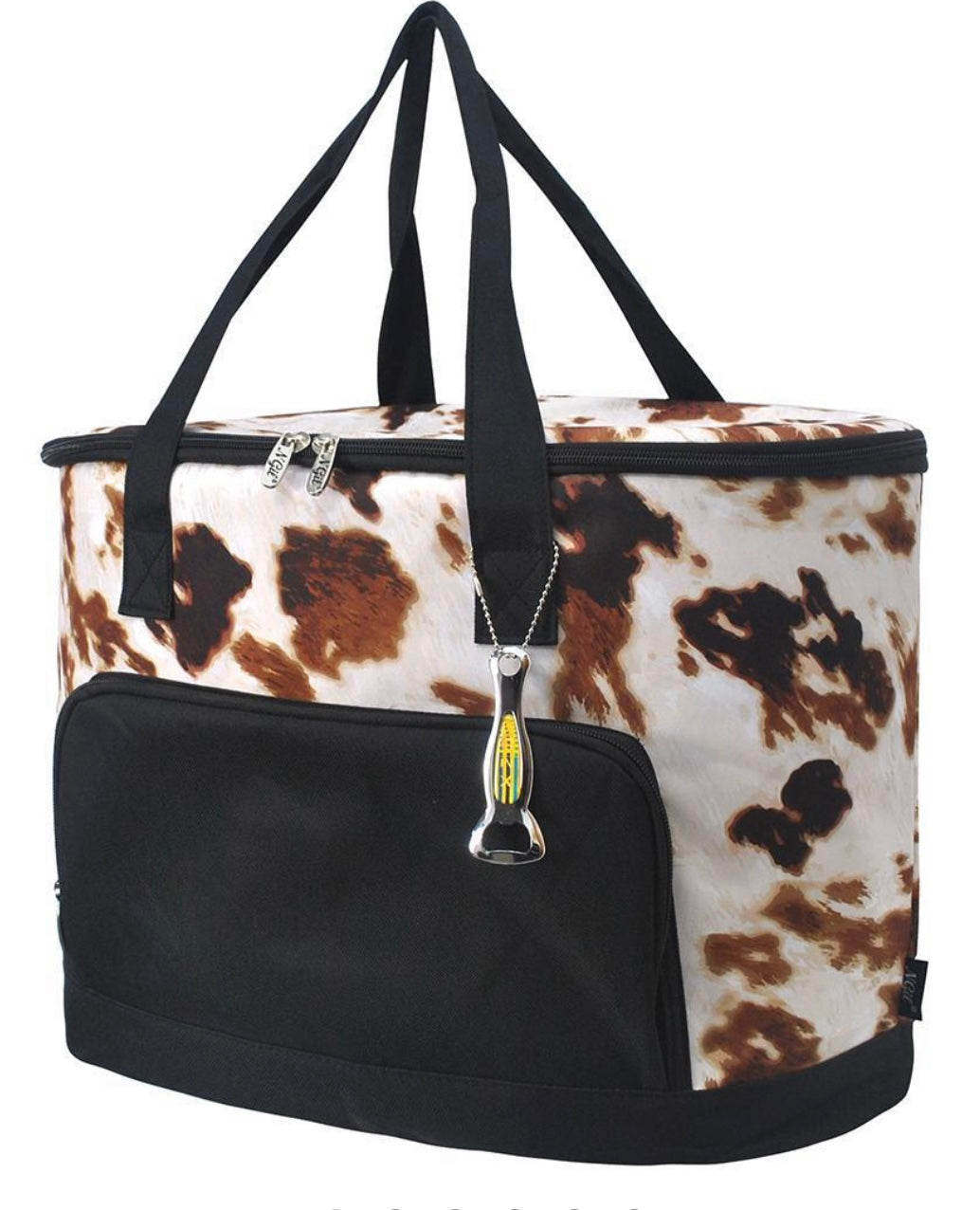 Cow Print insulated Cooler with bottle opener