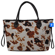 Load image into Gallery viewer, Cow print weekender bag
